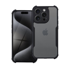 utángyártott iPhone 16 Plus ütésálló tok erősített peremmel, fekete tok és táska