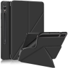 utángyártott Origami Smart Case Samsung Galaxy Tab S7 Plus / Tab S7 FE / Tab S8 Plus mappa tok, érintőceruza tartóval, fekete
