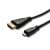 utángyártott Panasonic Lumix DMC-FT3 készülékhez átalakító kábel (HDMI-A (Apa), micro HDMI-D (Apa), 1.4m, Fekete) - Utángyártott