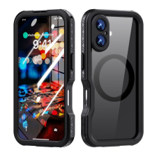 utángyártott Shellbox Apple iPhone 16 MagSafe vízálló tok, fekete, mintás tok és táska