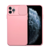 utángyártott Slide Apple iPhone 11 Pro Max, kameravédős szilikon tok, rózsaszín