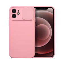 utángyártott Slide Apple iPhone 12, kameravédős szilikon tok, rózsaszín tok és táska