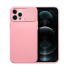utángyártott Slide Apple iPhone 12 Pro, kameravédős szilikon tok, rózsaszín
