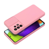 utángyártott Slide Samsung A35 5G, kameravédős szilikon tok, rózsaszín