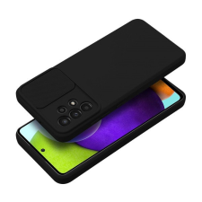 utángyártott Slide Samsung Galaxy A15 5G, kameravédős szilikon tok, fekete tok és táska