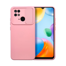 utángyártott Slide Xiaomi Redmi 10C, kameravédős szilikon tok, rózsaszín tok és táska