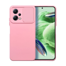 utángyártott Slide Xiaomi Redmi Note 12 5G, kameravédős szilikon tok, rózsaszín tok és táska