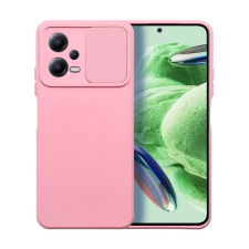 utángyártott Slide Xiaomi Redmi Note 12 5G, kameravédős szilikon tok, rózsaszín (207419) (207419) tok és táska