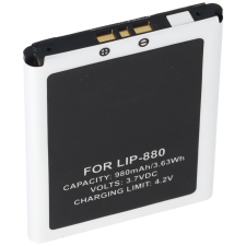 utángyártott Sony LIP-880 helyettesítő MP3-lejátszó akkumulátor (Li-Ion, 980mAh / 3.63Wh, 3.7V) - Utángyártott mp3 lejátszó akkumulátor