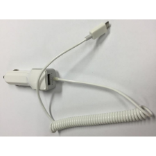 utángyártott Univerzális fehér 1A micro usb + 2A USB szivartöltő mobiltelefon kellék