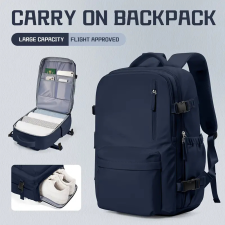  UTAZÓ HÁTIZSÁK- SÖTÉTKÉK- 40 X 30 X 20 CM hátizsák