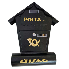  Utcai postaláda újságtartóval - Fekete postaláda