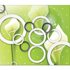  Útvonal és fekete-fehér körök tapéta, 400 x 250 cm tapéta, díszléc és más dekoráció