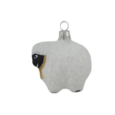  Üveg bárány fehér karácsonyfadísz