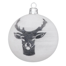  Üveg gömb Fehér 8 cm karácsonyfadísz