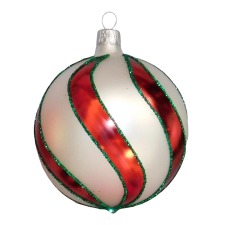  Üveg gömb Fehér 8 cm karácsonyfadísz