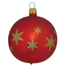  Üveg gömb Piros 7 cm karácsonyfadísz