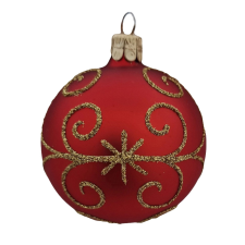  Üveg gömb Piros 8 cm karácsonyfadísz