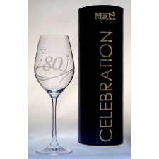  Üveg pohár swarovski dísszel bor 360ml Celebration 80yr dekoráció