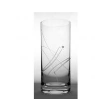  Üveg pohár swarovski dísszel long drink 300ml átlátszó S/6 tányér és evőeszköz