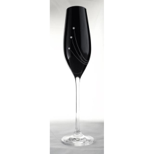  Üveg pohár swarovski dísszel pezsgő 210ml fekete S/2 dekoráció