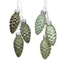  Üveg toboz zöld 6cm 3db-os csomag dekorációs kellék