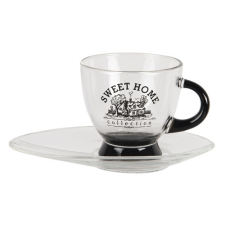 Üvegcsésze 230ml, ovál aljjal 17x10x2cm, Sweet Home, fekete füllel konyhai eszköz