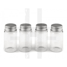  Üvegfiola dugóval 37x70 mm - 9 db/csomag dekorációs kellék