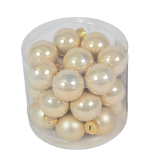  Üveggömb akasztós gyöngy 2,5cm 24db-os dekorációs kellék
