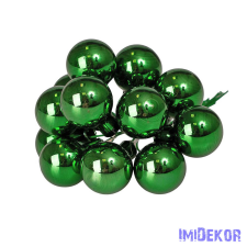  Üveggömb pick 2cm 12db/köteg - Fényes Sötétzöld dekorációs kellék