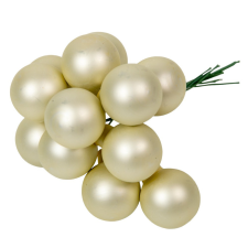  Üveggömb pick fehér menta fényes 2,5cm 12db-os dekorációs kellék