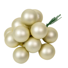  Üveggömb pick fehér menta matt 2cm 12db-os dekorációs kellék