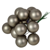  Üveggömb pick meleg szürke matt 2,5cm 12db-os