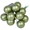  Üveggömb pick moha zöld matt 2,5cm 12db-os