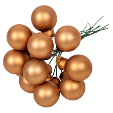 Üveggömb pick pekándió barna matt 2cm 12db-os dekorációs kellék