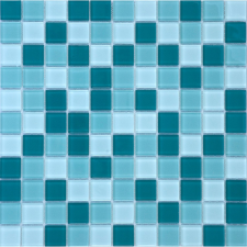 Üvegmozaik lap türkiz mix Translucent 30 cm x 30 cm csempe