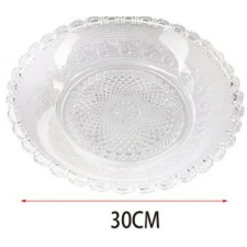  ÜVEGTÁL 30CM tányér és evőeszköz
