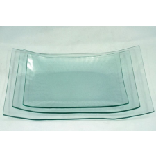  Üvegtál hajlított 33,2cm x 19,5 x 5,2cm dekorálható tárgy