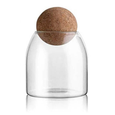 Üvegtároló parafa golyó tetővel - 500 ml - 13,5x9,5 cm papírárú, csomagoló és tárolóeszköz