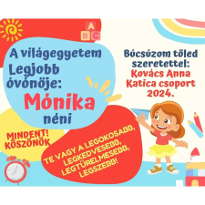Üzenőkártya a Te feliratoddal, több méretben, óvónéninek 8. party kellék