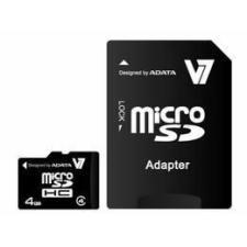 V7 4GB SDHC micro memória kártya +adapter V7 (VAMSDH4GCL4R-1E) memóriakártya
