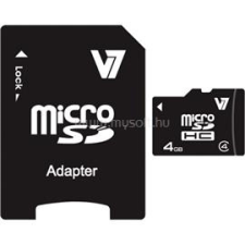 V7 MICROSDHC CARD 4GB CL4 INCL SD ADAPTER RETAIL (VAMSDH4GCL4R-2E) memóriakártya