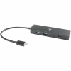 V7 V7UCRJ25GHUB-BLK USB-C 3.1 UTP Átalakító 2x USB-A 2x USB-C fekete