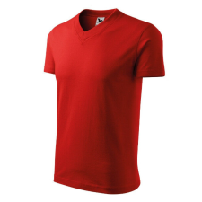 V-neck póló unisex piros 2XL férfi póló