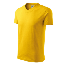 V-neck póló unisex sárga S férfi póló