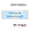 V-tac 2in1 LED panel (1200 x 300mm) 40W - hideg fehér (110+lm/W), süllyeszthető / falon kívüli, Backlit