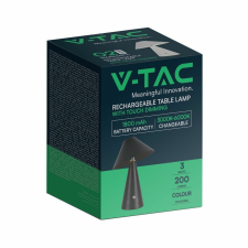 V-tac 3W fekete fém, érintéssel vezérelhető akkumulátoros LED lámpa, CCT - SKU 7947 világítás