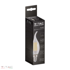 V-tac 4W Retro LED izzó Filament E14 gyertyaláng Napfény fehér - 214429 izzó