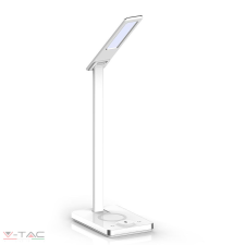 V-tac 7W LED asztali lámpa vezetéknélküli töltővel 3 in 1 fehér - 218603 világítás