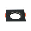 V-tac beépíthető GU10 LED spot műanyag négyzet lámpa keret, fekete/fix szögletes lámpatest - 6643